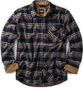 Men'S 100% All Cotton Button down Flannel Shirts, Long Sleeve Brushed Warm Soft Casual Outdoor Plaid Shirt