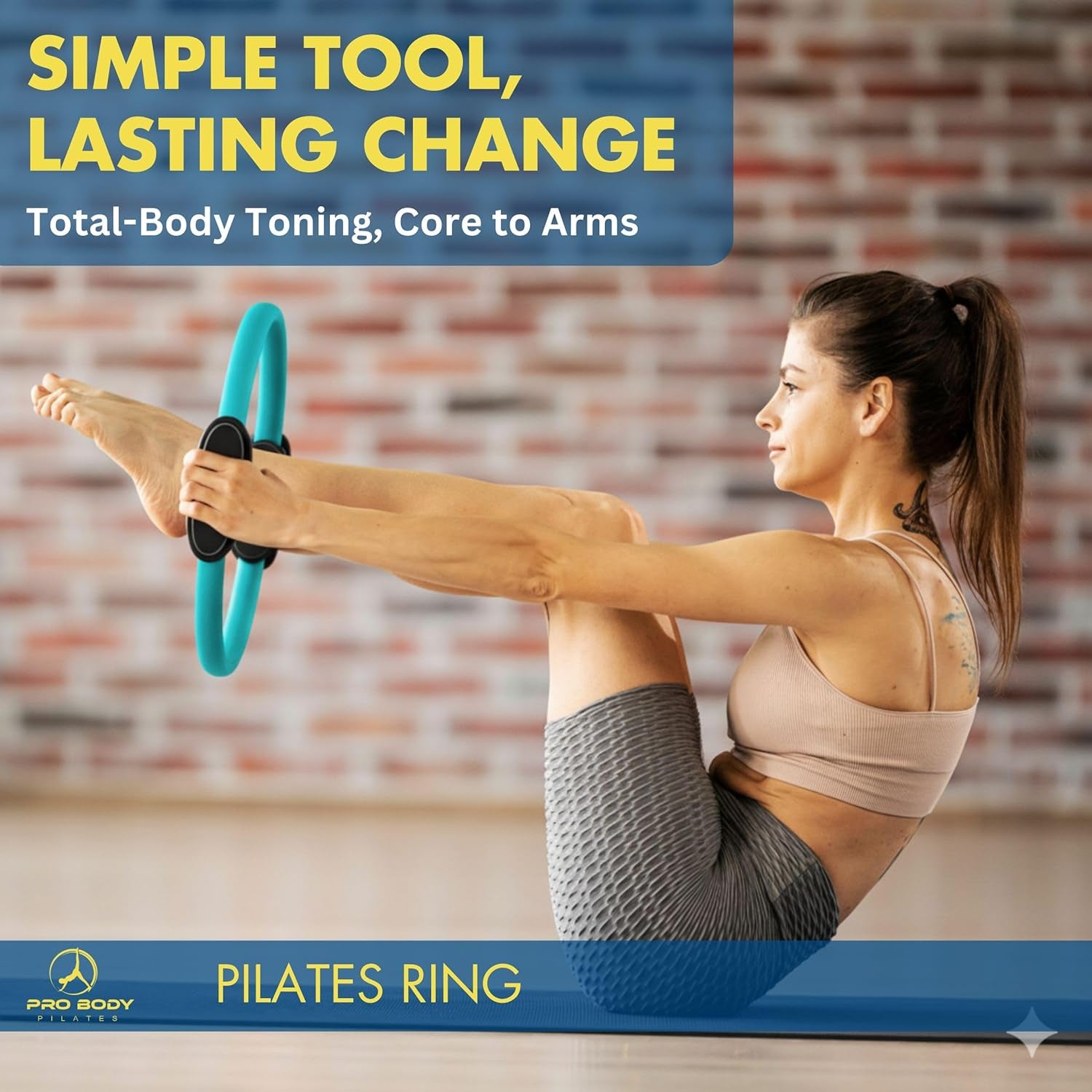 Fitness Circle – 14 Inch Pilates Ring for Focusing on Toning Inner Thighs, Arms, and Core