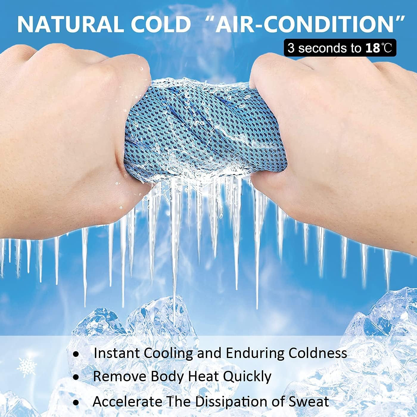 Cooling Towel 6 Pack, 36"X12" Cooling Towels for Neck and Face, Soft Microfiber Cooling Neck Wraps, Ice Sports Towel for Instant Cooling, Stay Cool for Yoga, Sport, Workout, Running, Camping, Golf