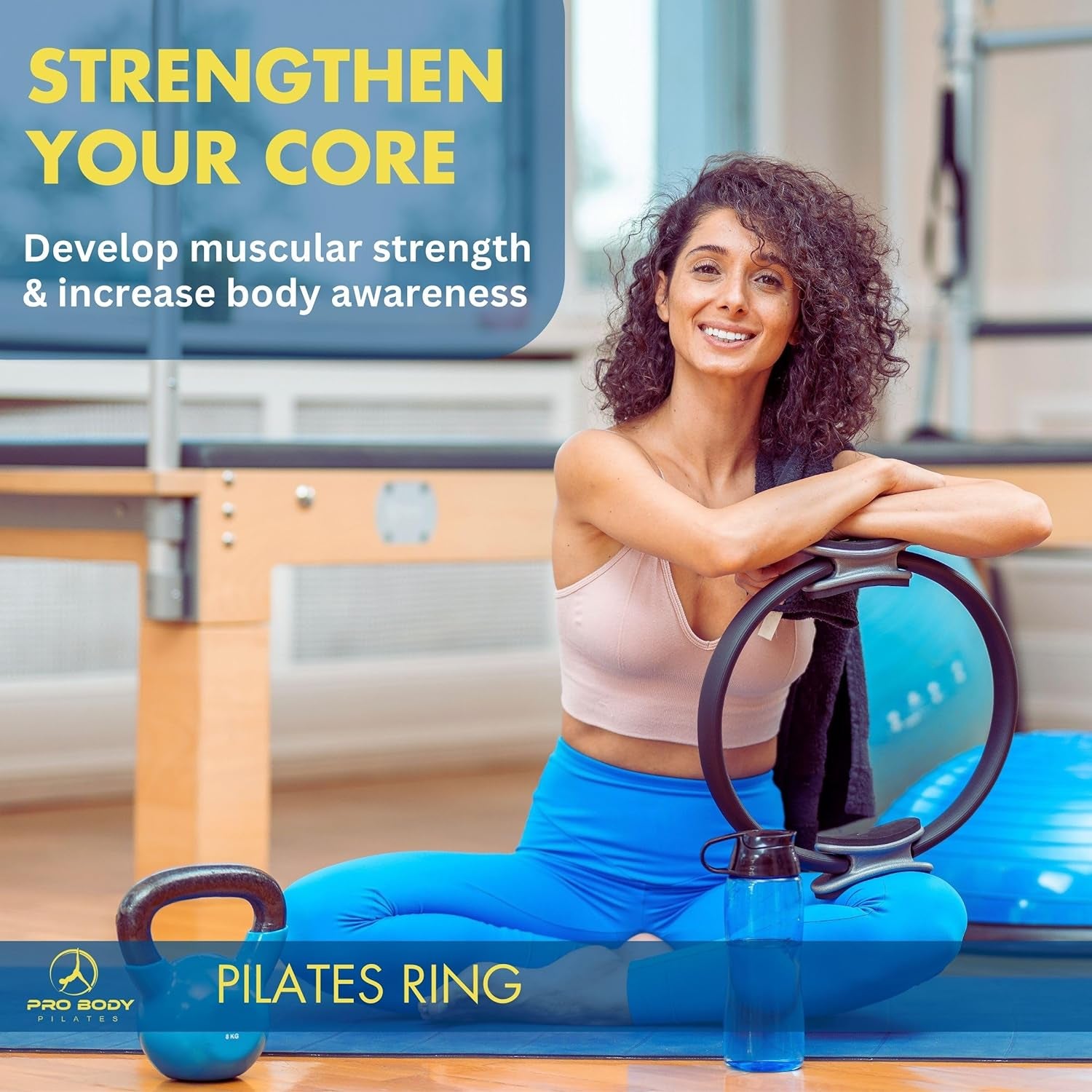 Fitness Circle – 14 Inch Pilates Ring for Focusing on Toning Inner Thighs, Arms, and Core